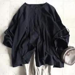 極美品 ナゴンスタンス リネン変形シャツ アシンメトリーシャツ M