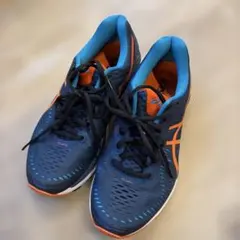 ASICS ランニングシューズ ネイビー/オレンジ