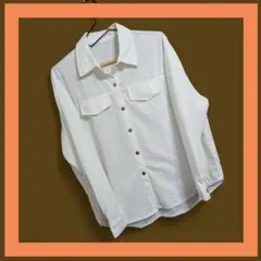 【美品】ホワイト コーデュロイ 長袖シャツ オーバーサイズ XL