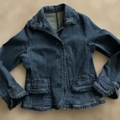 フランシュリッペ　フリルが可愛いデニムジャケット　ファスナー　未使用 20240612101325_1_1.jpg