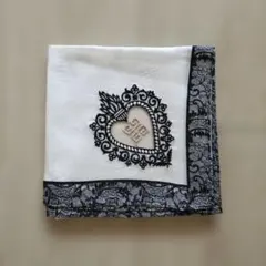 GIVENCHY ハンカチ ブラック/オフホワイト生成り