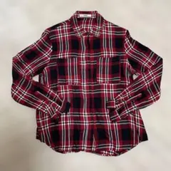 OZOC チェックシャツ　長袖　赤色のサムネイル