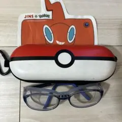 JINS ポケモンボールデザイン KIDS 花粉メガネ ブルー ケース付き