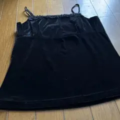 ベロア　ブラックタンクトップ（M)