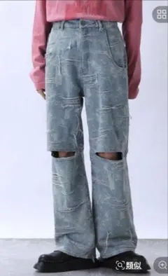 ジーナシス JEANASIS　スリットデニムパンツ　ジーンズM完売品☆