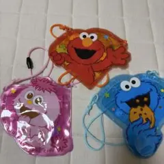 エルモ・クッキーモンスター・アビー・カダビー 小物入れ 3点セット