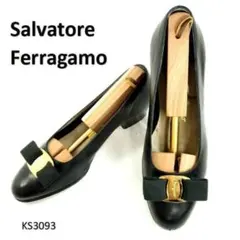 サルヴァトーレフェラガモ　ヴァラ　リボン　金具　本革　レザー　US5.5