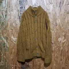 Beno ケーブル編み ニット ハイネック カーディガン ビーノ