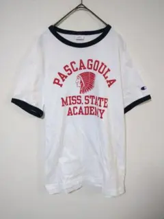 チャンピオン　80年代復刻　Tシャツ　メンズL　前面プリント　綿100％　白