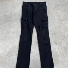 00s Y2K サイドマルチポケット カーゴパンツ ミリタリー 黒 90s