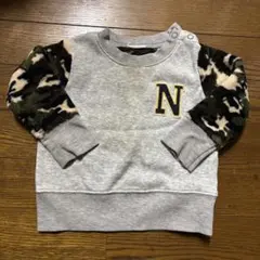 80 裏起毛迷彩柄袖トレーナー N刺繍付き