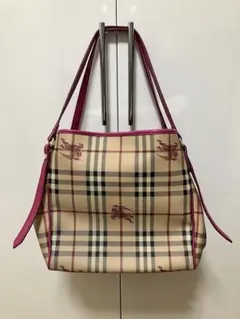 【美品】BURBERRY/バーバリー/2way/トートバッグ/ピンク/A4/通勤