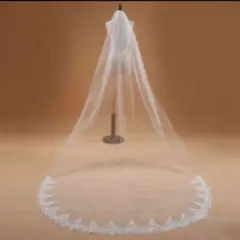 レースエッジ ロングウェディングベール　3m
