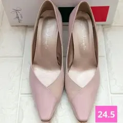 銀座かねまつ ピンクベージュ パンプス 24.5cmのサムネイル