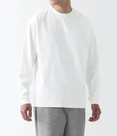 【無印良品】ＵＶカット吸汗速乾長袖Ｔシャツ紳士Ｌ・オフ白のサムネイル