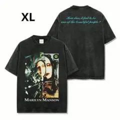 マリリン・マンソン バンド 両面プリント ヴィンテージ加工 Tシャツ　XLのサムネイル