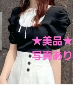 美品 ★ NOMAE フリルレイヤードトップス ブラック