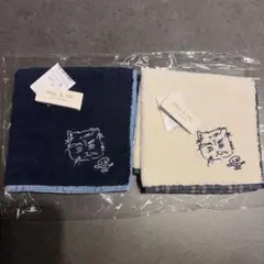【新品】PAUL & JOE 猫刺繍ハンカチ2枚セット