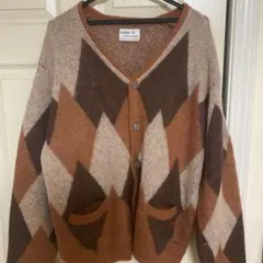 モヘアニットカーディガン　ブラウン　茶色、こげ茶