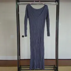 【グレイル】前後2Way ストレートリブニットワンピース S