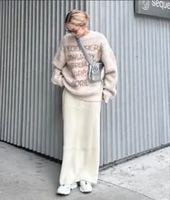 チャオパニックティピー −３キロ見え リブニットスカート アイボリー Sサイズ