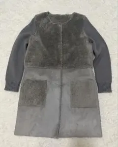 「noa-ge （ノアジェ）」 アウィーエフ エコスエードコンビコート グレー