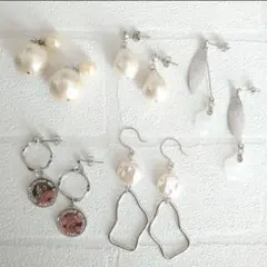 ピアス5点セットＴ　シルバーカラー