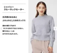 GU シャイニークルーネックセーターラメ ニット