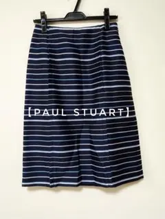 【Paul Stuart】ネイビーとホワイトストライプ タイトスカート サイズ4のサムネイル