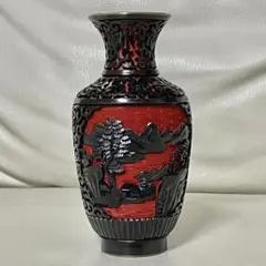 中国　古玩　台湾堆朱花瓶 中国 古玩 台湾堆朱花瓶 工芸品