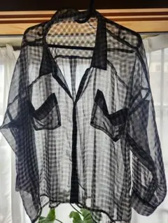 ギンガムチェック柄ブラウス