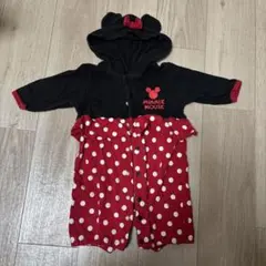 ミニーマウス フード付きロンパース 50-60cm