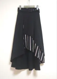 CECILMcBEE セシルマクビー アシンメトリー スカート 黒 ストライプ