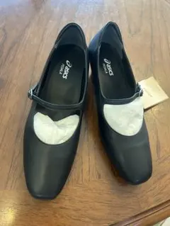 アシックス ペダラ ストラップパンプス コンフォートシューズ ワイズブラック