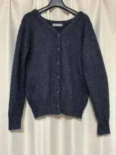 ユナイテッドアローズ ラメカーディガン ネイビー 紺 長袖