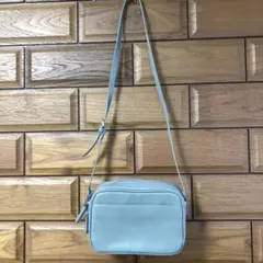 【GU】ソフトレザータッチ　ミニショルダーバッグ　くすみブルー
