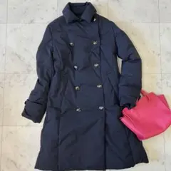 美品　ICB ダウンコート　ネイビー　Aライン　オンワード