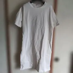 ホワイト 半袖 シャツワンピース