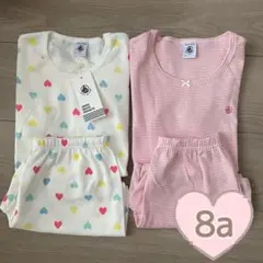 新品未使用 プチバトー 半袖パジャマ 2着セット 8a