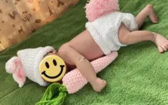 ニューボーンフォト 衣装 ベビーコスチューム うさぎ　3点セット