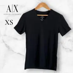 美品♡ アルマーニエクスチェンジ Vネック Tシャツ 半袖 ブラック XS 黒