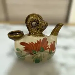 美濃焼 花柄 急須 茶器 和食器 日本製 レトロ 陶器 中古