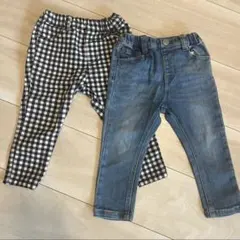 branshes チェック柄・デニム 90 2点セット