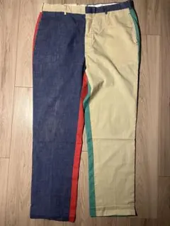 60s 70s パッチワークパンツ マルチパターン コットンリネン ヴィンテージのサムネイル