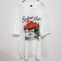 シーイン ビッグサイズ Tシャツ 丸首 半袖 白 エラスタン アウトドア 3L