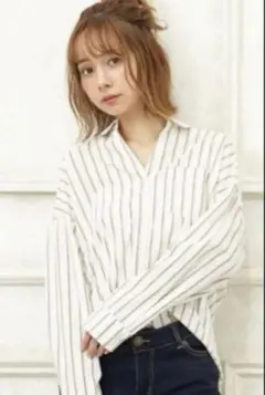 イング　ストライプオーバーシャツ