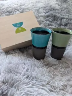 【新品・未使用】たち吉 和楽 ペアビアタンブラー（木箱入）〈2個〉 美濃焼