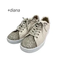 +dianaビジュー付きパンチングスニーカー　23.5