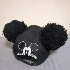 ミッキーマウス ポンポンキャップ 黒