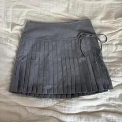 8 seconds グレー プリーツスカート M